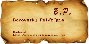 Borovszky Pelágia névjegykártya